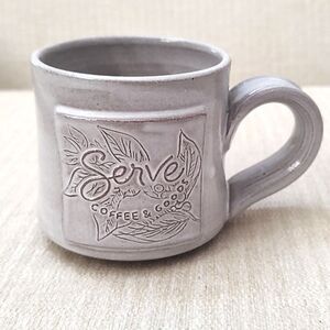 Black Oak Pottery Serve Coffee and Goods Gray Mug Drinking Cup